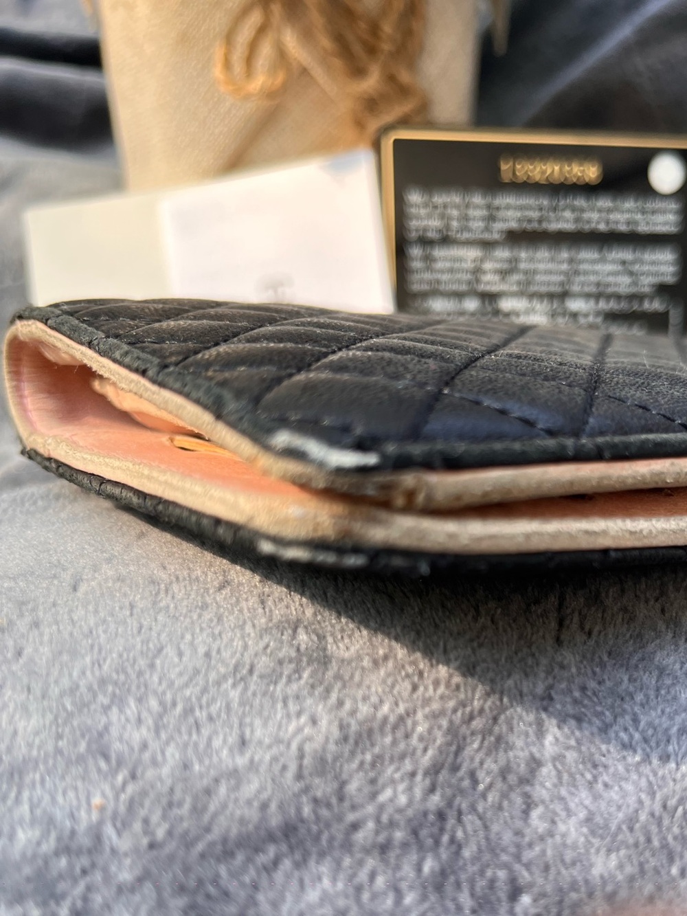 REHAB ~ Authentic Chanel Black Quilted Leather Case / Wallet - 13 Series - Picture 11 of 14